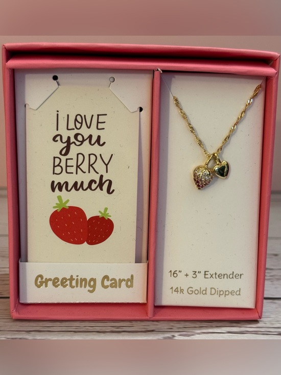 Taylor Grace Jewelry - Taylor Grace Gold Dipped  strawberry
with clear rhinestones necklace New in Box